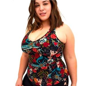 Tattoo Print Women's tankini top by torrid